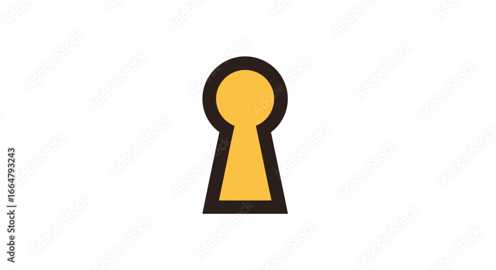 Poster highquality transparent keyhole illustration isolated vector graphic with a golden keyhole on transp