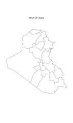 White background of Iraq map with line art design