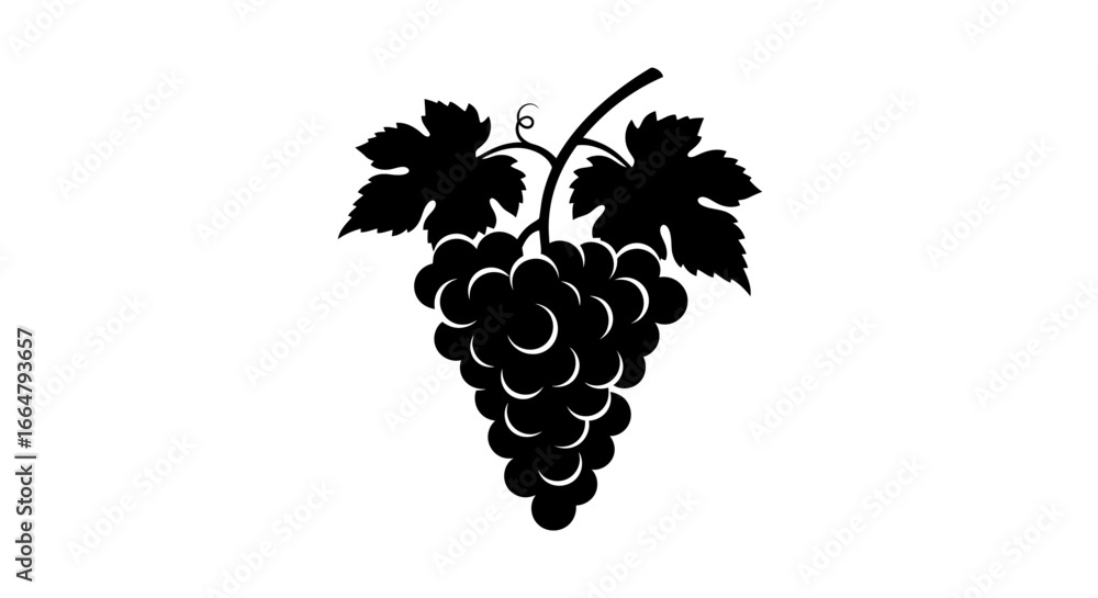 Poster highresolution transparent background grape cluster silhouette perfect for wine labels website desig