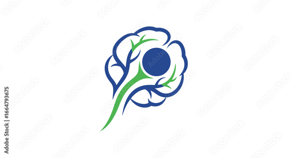 Poster highresolution transparent png stylized brain with central circle perfect for websites presentations