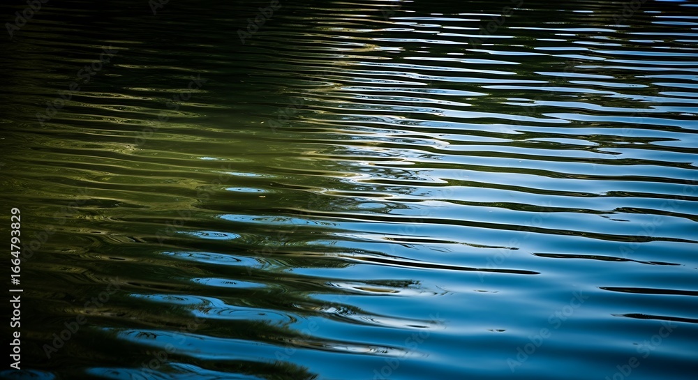 Poster a mesmerizing view of water surface with gentle ripples, showcasing the beauty of nature and creatin