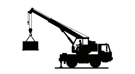 highresolution transparent background crane silhouette isolated vector graphic for construction engineering and industrial designs