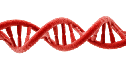 Red DNA strand against digital chaos