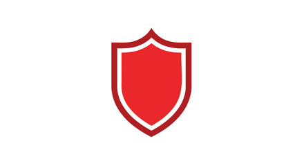 Vibrant red shield insignia with outlined border showcasing security and defense capabilities symbolizing robust protection and assurance