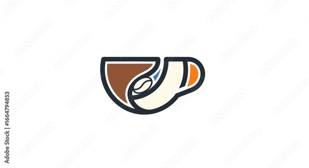 Poster stylish coffee cup icon highresolution vector graphic with transparent background perfect for logos 