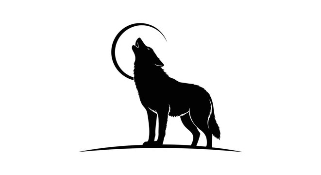 howling wolf silhouette premium transparent background vector graphic for logos prints and digital designs