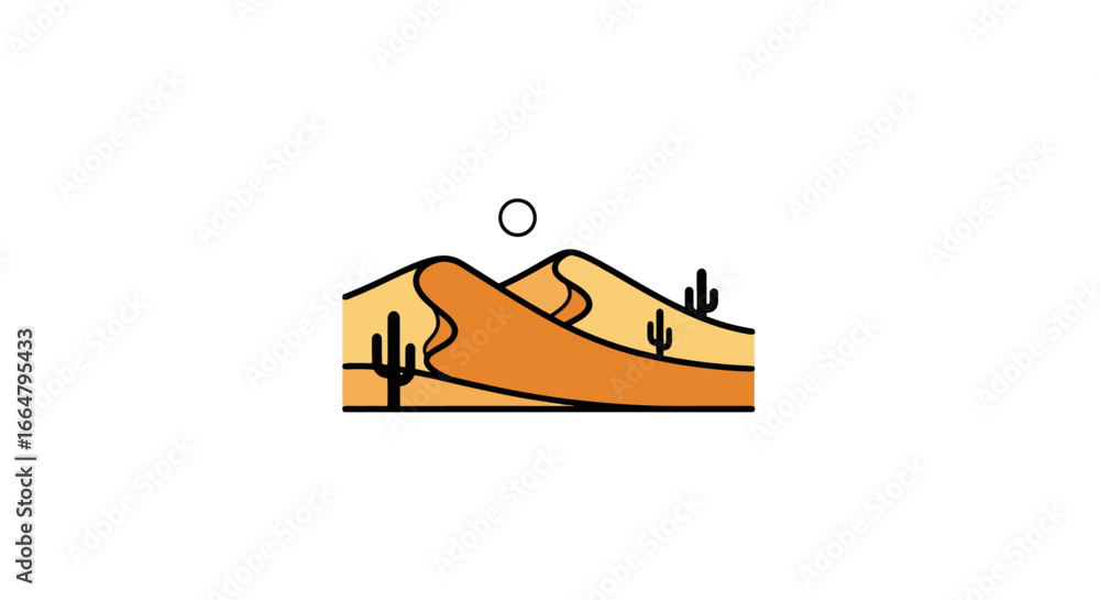 Poster desert dune landscape illustration highresolution vector graphic with transparent background perfect