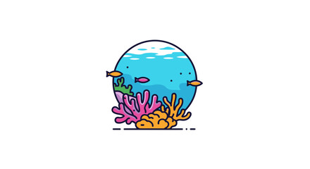 vibrant underwater coral reef scene transparent background png for website design app icons and social media graphics