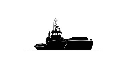 Fototapeta premium highresolution tugboat silhouette a powerful transparent background image perfect for maritime designs and presentations