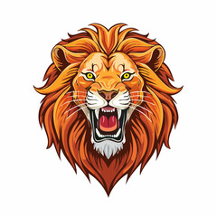 Obraz premium Fierce roaring lion head vector illustration