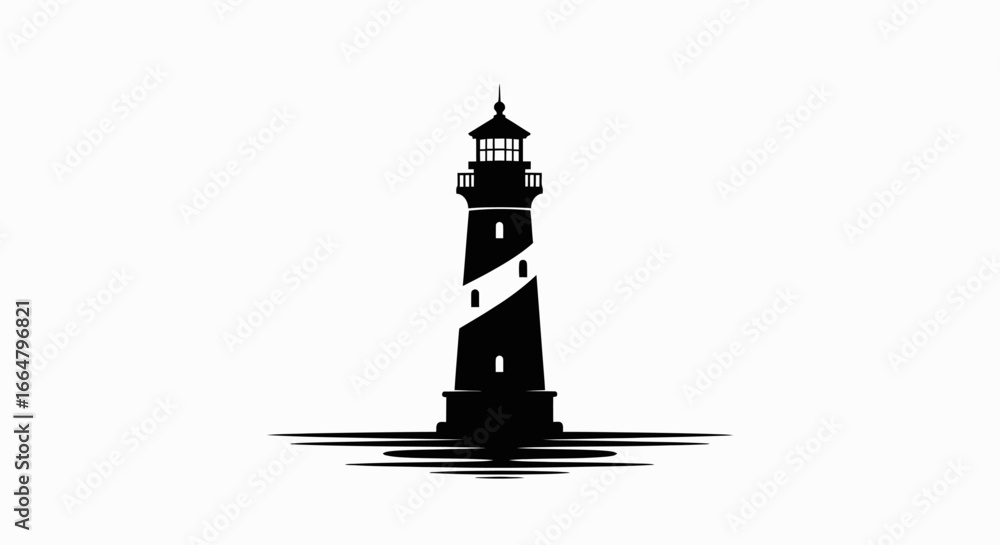 Poster lighthouse silhouette a striking transparent background image perfect for logos websites and brandin