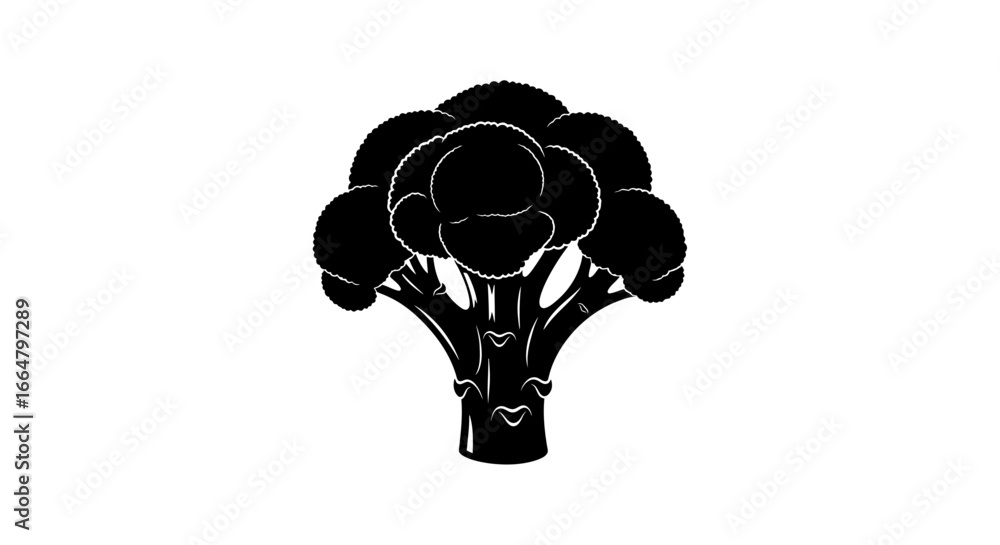 Poster highresolution broccoli silhouette perfect transparent background png for website design app icons a