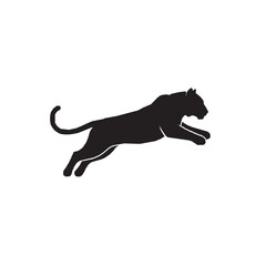 Obraz premium Minimalist modern silhouette logo of a leaping tiger