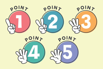 手の指で数字のカウントサイン12345