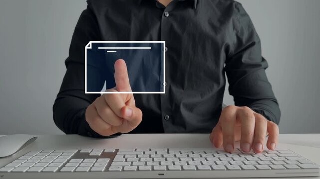 Online CV technology for simplifying human resources system management.Concept of employment, management HR, technology, business leadership consulting customer for development.	