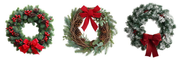 collection of decorative christmas wreath decor holiday home image collection transparent background festive 