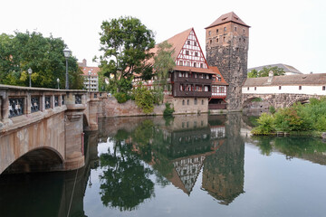 Henkerturm And Wasserturm In Nuremberg, Germany In Summer. 
