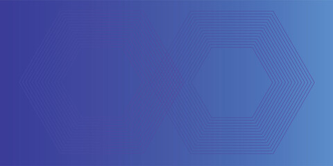 Hexagonal Pattern With Symmetrical Lines on Gradient Blue Background
