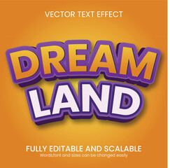 Playful Dream Land 3D Editable Vector Text Effect &ndash; Vibrant Cartoon Typography Style
