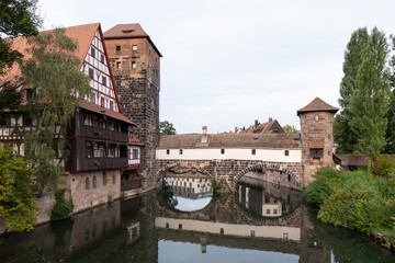 Henkerturm And Wasserturm In Nuremberg, Germany In Summer. 