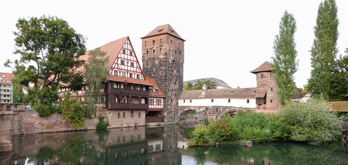 Henkerturm And Wasserturm In Nuremberg, Germany In Summer. 