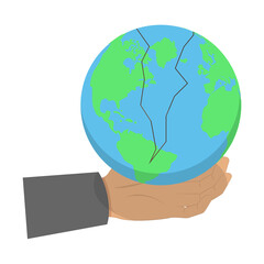 3D Isometric Flat  Illustration of Climate Change. Item 5