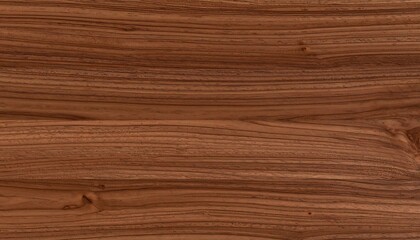 Fototapeta premium A close-up view of rich, warm brown wood grain with pronounced horizontal lines and subtle knots.