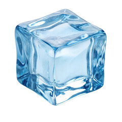 Obraz premium Clear ice cube isolated on transparent background
