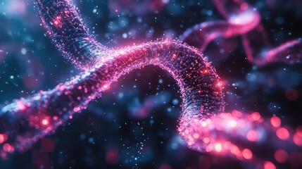 Synthetic biology concept visualized as molecular models, digital organisms, and programmable cell diagrams in clean scientific aesthetic
