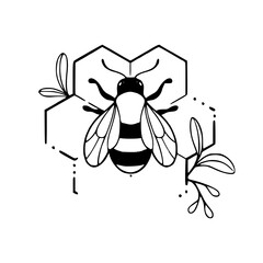 nature's design: bee, branch, and hive