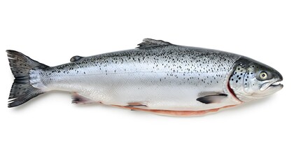 Obraz premium Fresh raw salmon fish isolated on white background