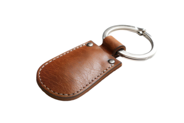 Brown Leather Key chain on a transparent background