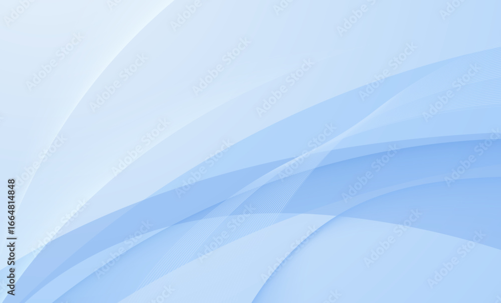 Poster abstract blue wave background with smooth light curves and gradient design