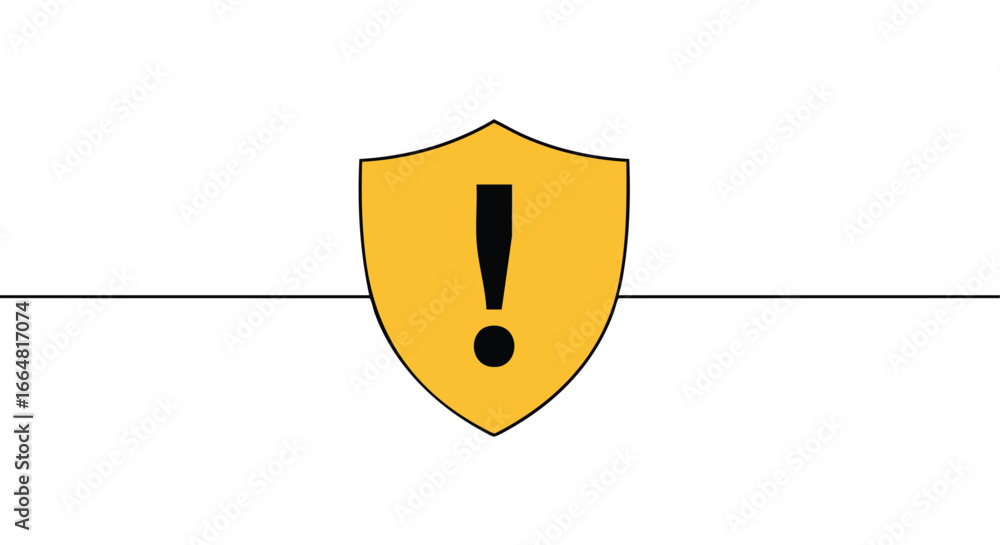 Poster shielded alert: a warning icon with protection measures displayed on white backdrop shielded alert: 