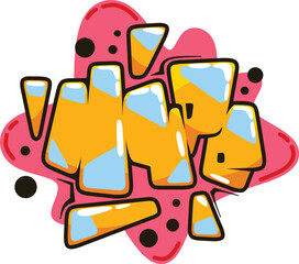  hype word graffiti text sticker illustration	