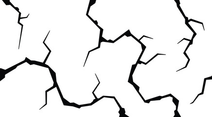 wall cracks, broken grounds , damage surface crack illustration