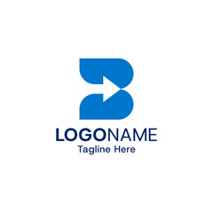 Letter B logo design with arrow concept