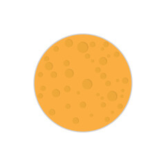 Moon in flat design style. Vector illustration