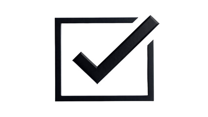 check mark icon isolated on white background or isolated on transparent background, cut out PNG