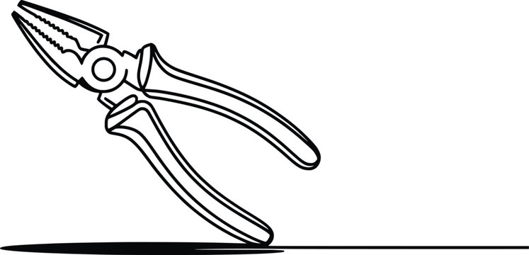 black pliers outline on white background clip art preview