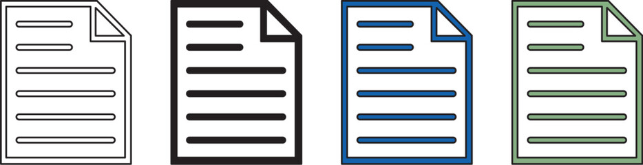 Color-Coded Document Icons Representing Different File Types or Categories.
