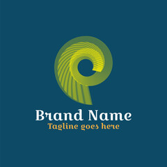 Transparent circular logo. CMYK color mode for print. Editable color. Can be used as a P letter logo.