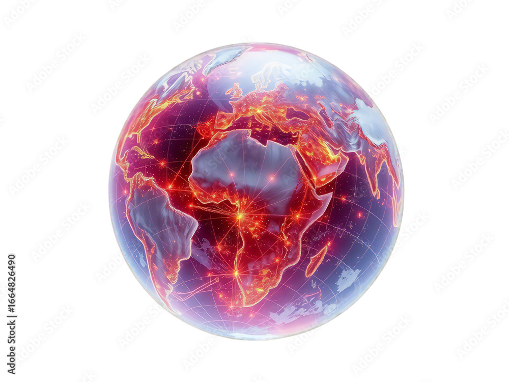 Fototapete dynamic representation of our interconnected world, illustrating the intricate web of global communi