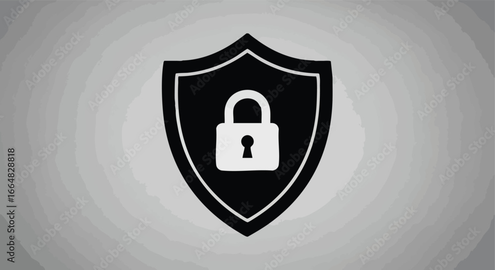 Aufkleber security shield protection concept symbolizing strong defense against cyber threats and unauthorized