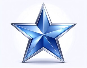 Obraz premium 3D rendered, metallic blue star