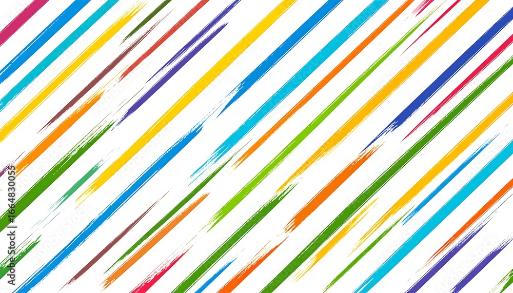 Poster diagonal brushstrokes create a vibrant and dynamic pattern in a variety of colors against a white ba