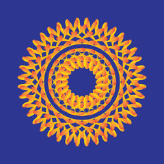 Sacred Floral Mandala Yellow Orange Radiant Symmetry 2026