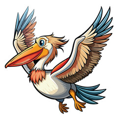 Fototapeta premium pelican bird on white 