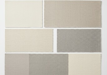 Fototapeta premium Discover luxurious textile swatches in neutral tones, perfect for interior design inspiration and fabric selection.