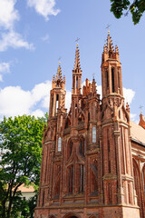 St. Anne’s Church in summer in August in Vilnius in Lithuania